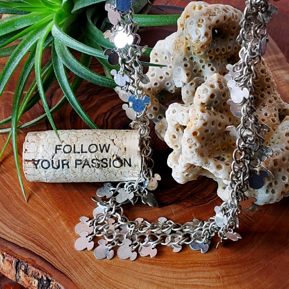 Silver Bling Disney Mickey Mouse 24" Necklace